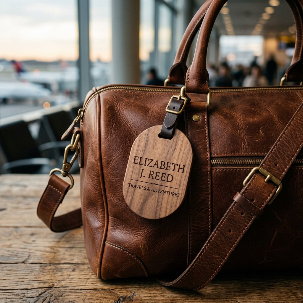 Personalized Wooden Luggage Tags for Stylish Travel Identification